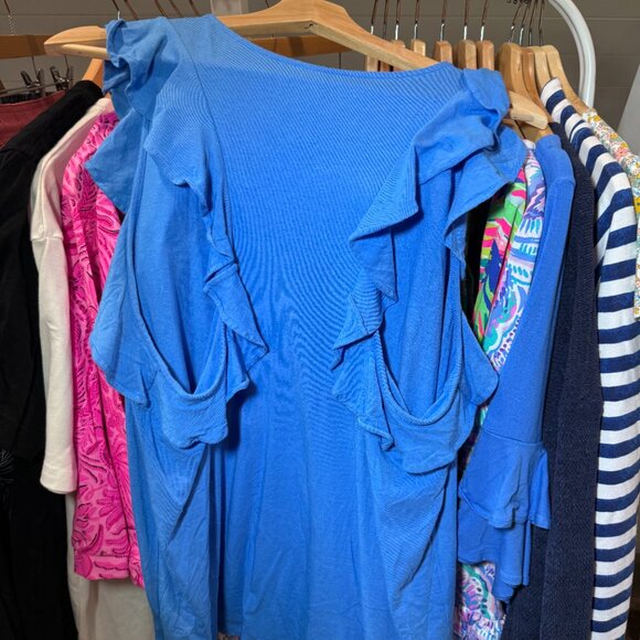 Lilly Pulitzer Blue Flutter Tank Top - Picture 4 of 7